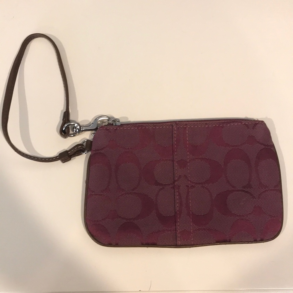 Purple COACH wristlet